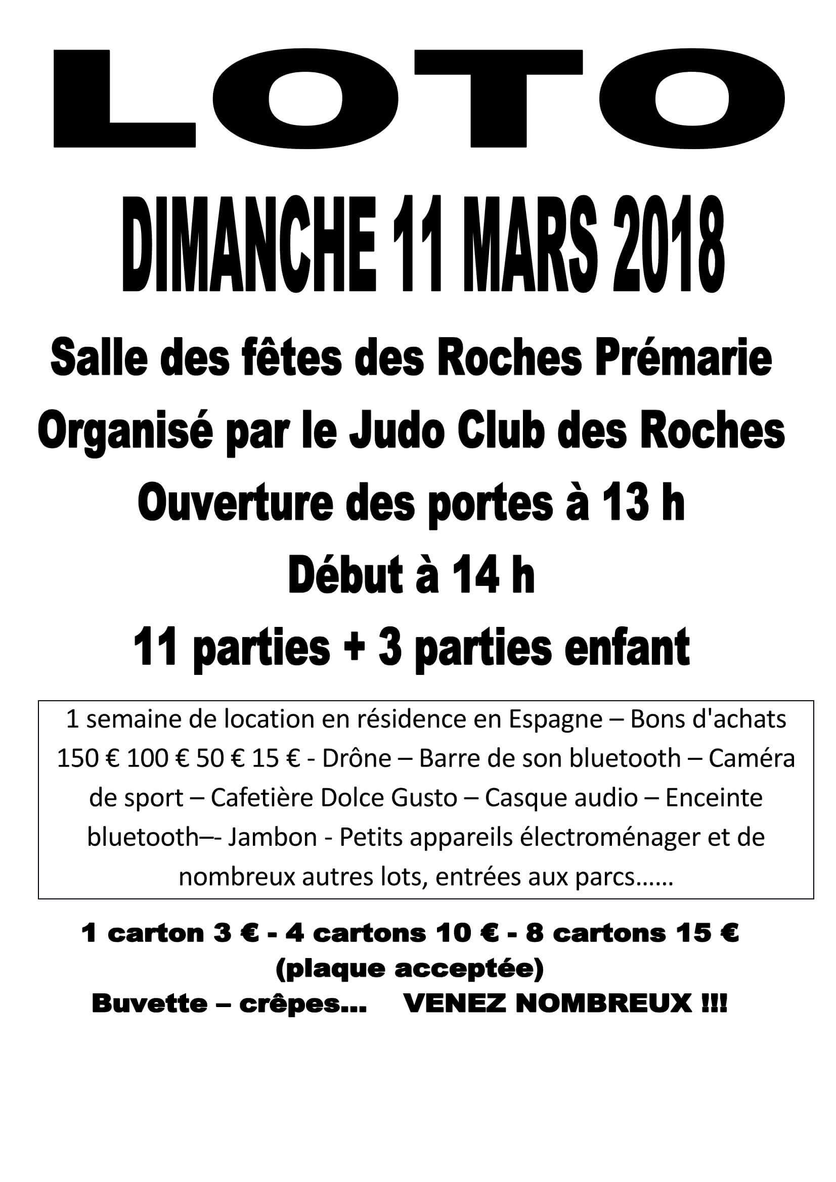 LOTO du Judo Club des Roches Prémarie