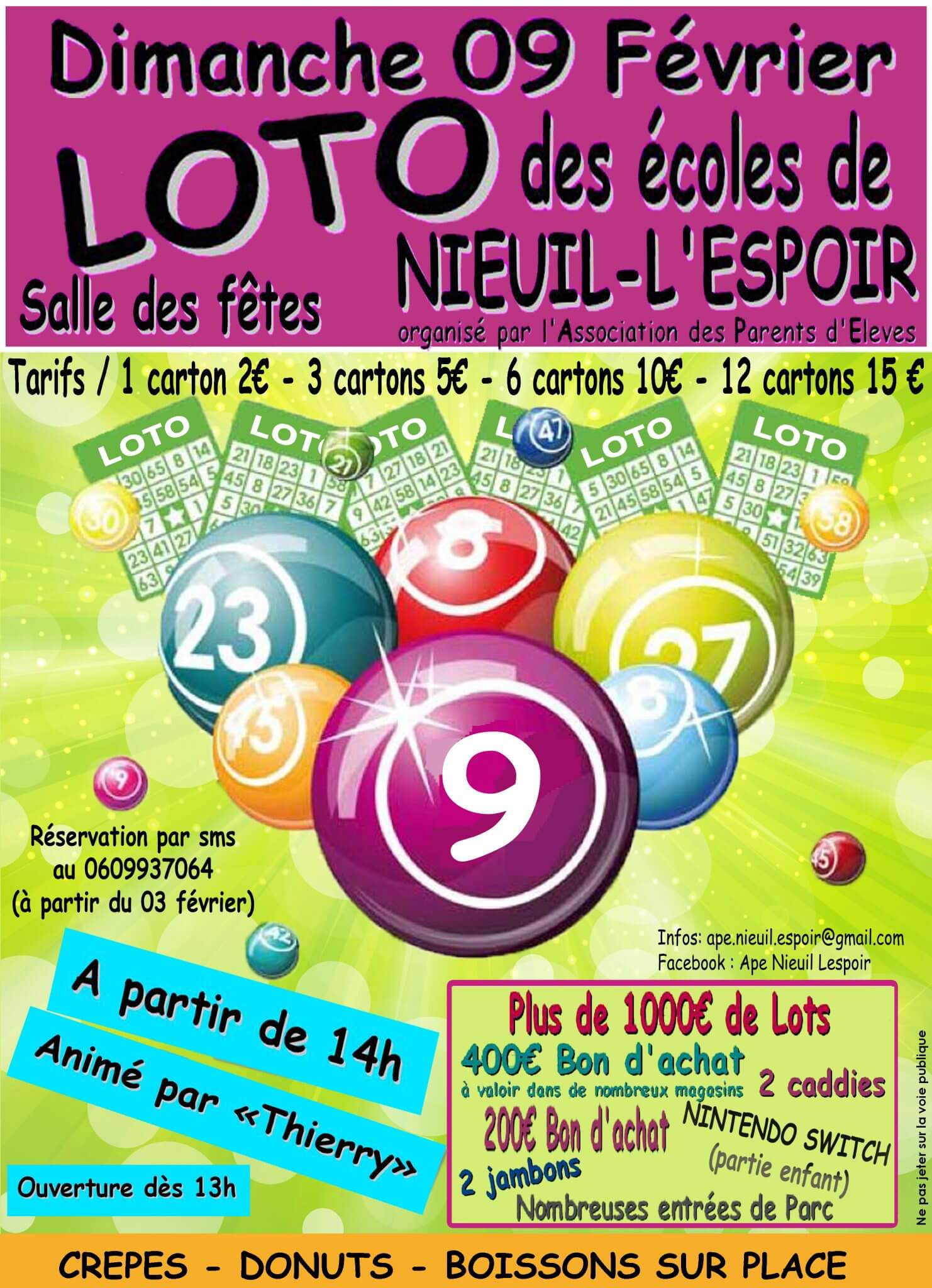Loto des écoles de Nieuil l&rsquo;Espoir