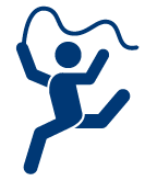 icone bonhomme qui fait de la gym avec un ruban